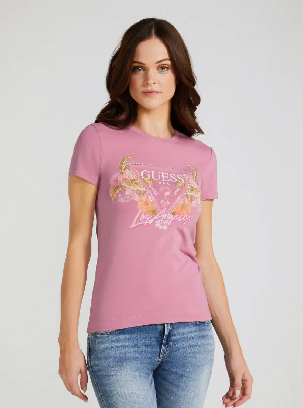 Eco Blush Flowers Logo T-Shirt