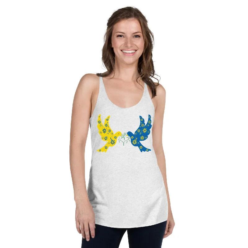 Ukrainian Doves of Peace Women's Racerback Tank