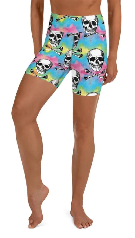 Candy Cotton Skull Yoga Shorts