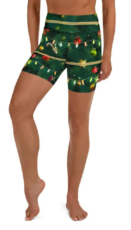 Christmas Tree Yoga Shorts