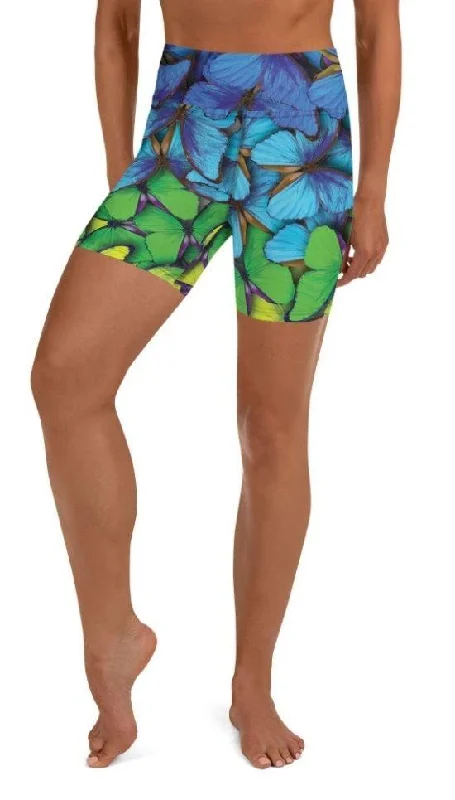 Colorful Butterflies Yoga Shorts