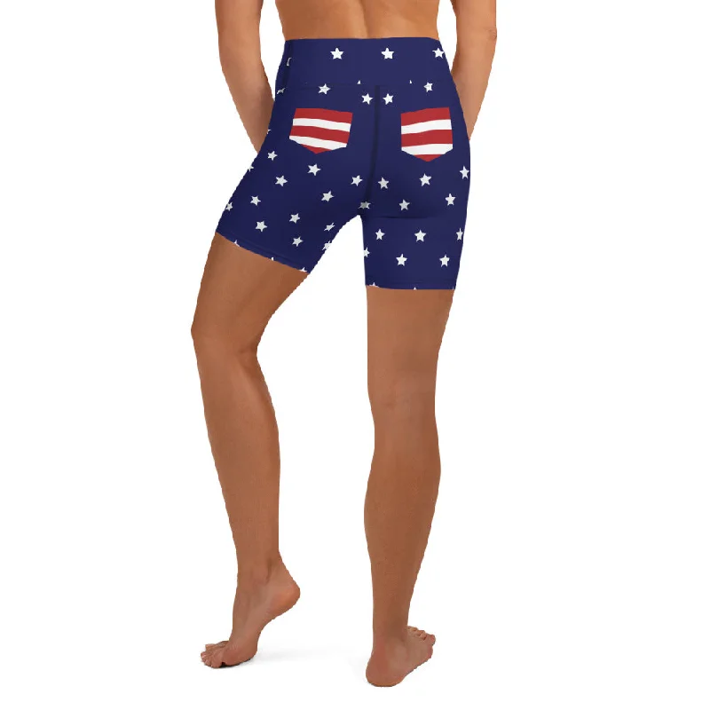 Cool Patriotic Yoga Shorts