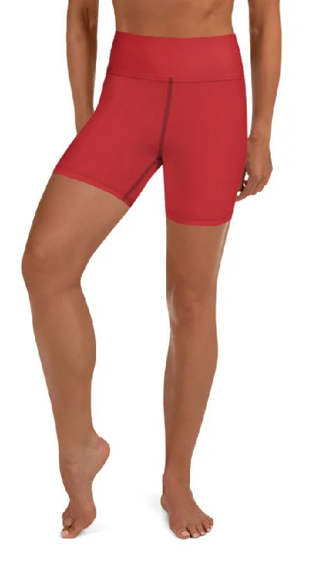 Crimson Red Yoga Shorts