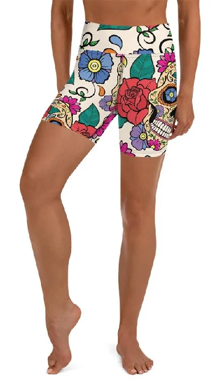 Dia de Muertos Yoga Shorts