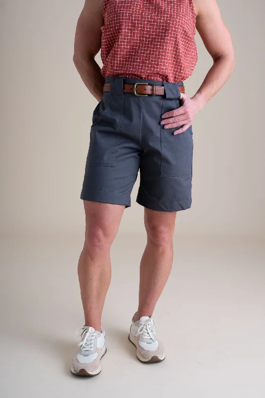 Gardenia Shorts in Gray Twill