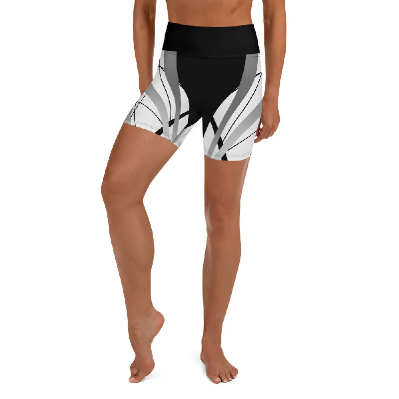 Geometric Lines Yoga Shorts