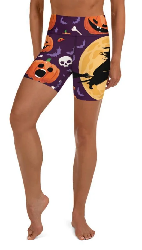 Halloween Witch Yoga Shorts