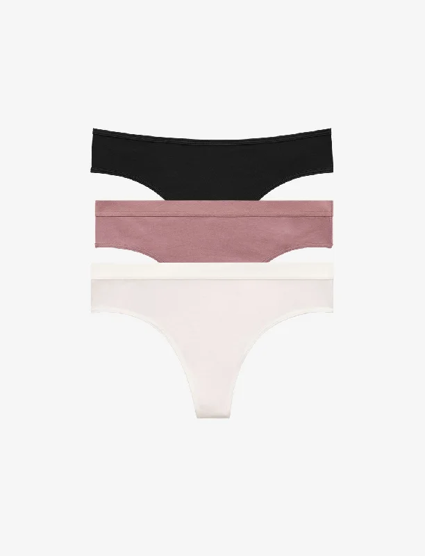 Organic Cloud Cotton Thong 3 Pack Box