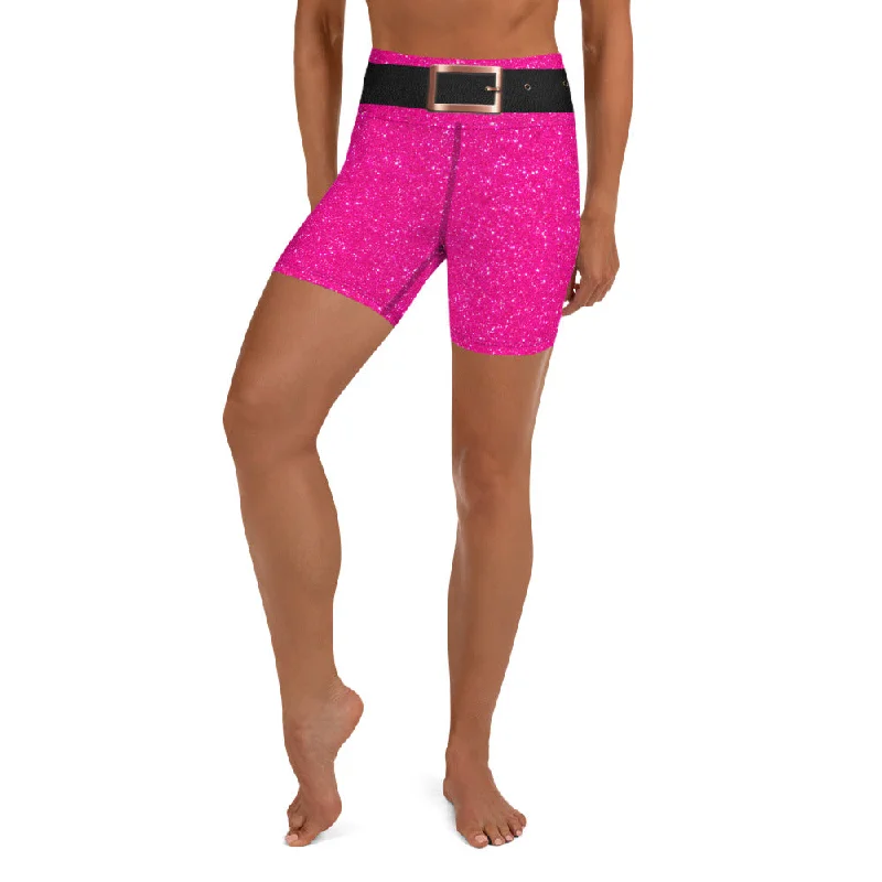 Pink Santa's Outfit Yoga Shorts