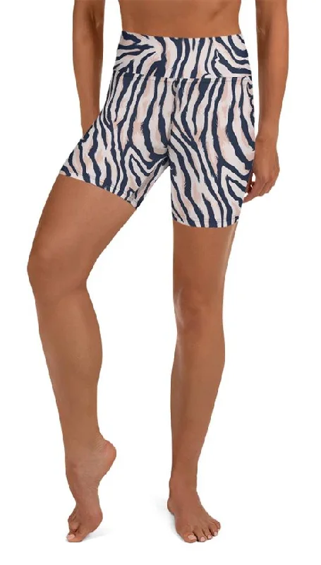 Pinkish Zebra Yoga Shorts