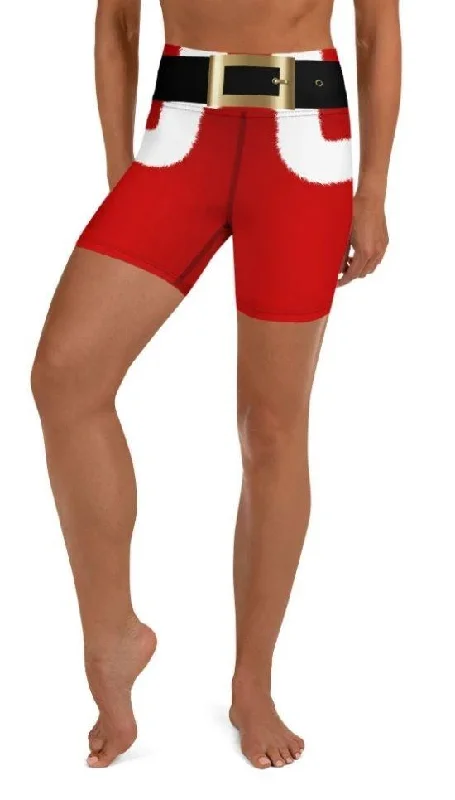 Santa's Simple Outfit Red Yoga Shorts