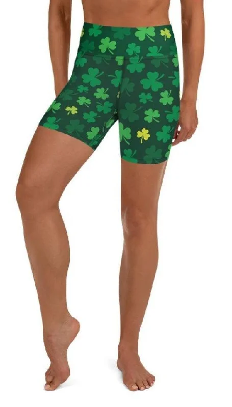 Shamrock Pattern Yoga Shorts