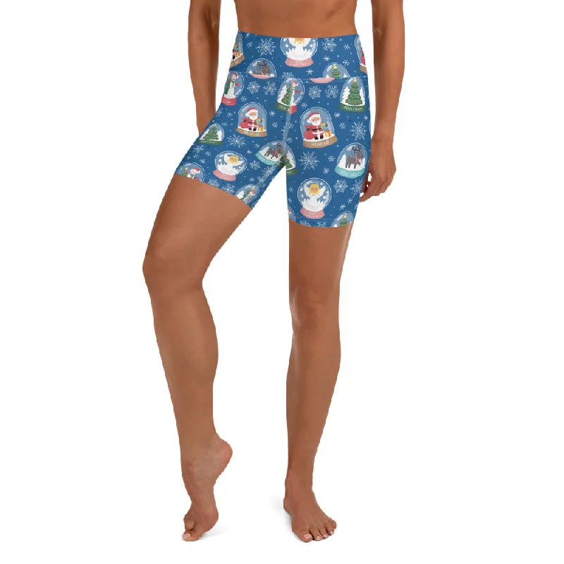 Snow Globe Pattern Yoga Shorts