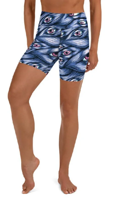 Spooky Eyes Yoga Shorts