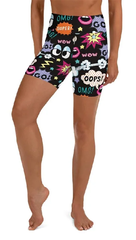 Super Cool Pop Art Yoga Shorts