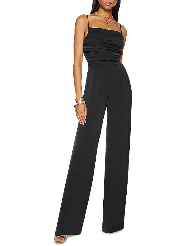 Womens Ruched Pleated Jumpsuit